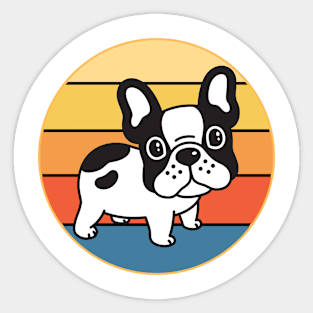 French Bulldog Dog Breed Vintage Retro Sunset Pet Lover Sticker